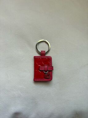 Coach Red Patent Heart Charm Keychain Wallet